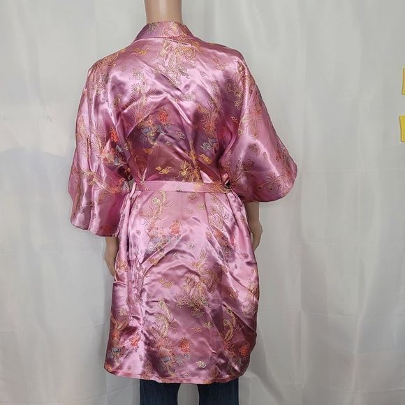 Lotus Women's Pink "Silk" Robe, Sz. Med - Picture 2 of 8